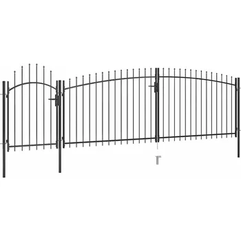 vidaXL Zahradní plotová brána s hroty 5 x 2 m černá [146324]