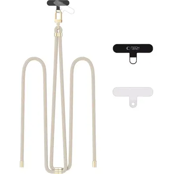 Tech-Protect C7S ROPE CROSSBODY Šňůrka / popruh na telefon - TAUPE/GOLD