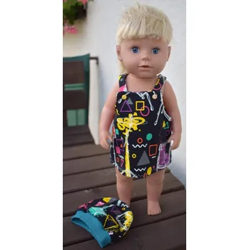 Doplněk pro panenku Sada šaty a čepice "hudební nástroje"