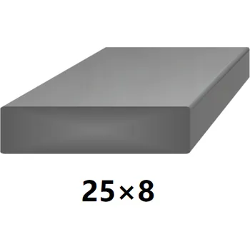 Stavební profil Plochá plná ocelová tyč 25x8 mm (pásovina), bez povrchové úpravy 3 m (J-P25x8-3)