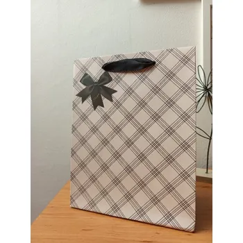 Dárková taška Dárková taška krémová káro