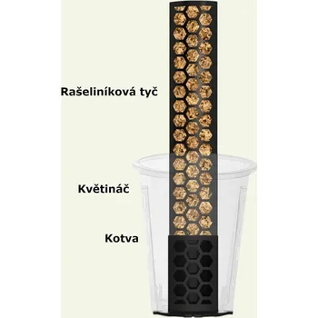 Květináč Kotevní sada / kotva, květináč a tyč - Bílá , 12 cm