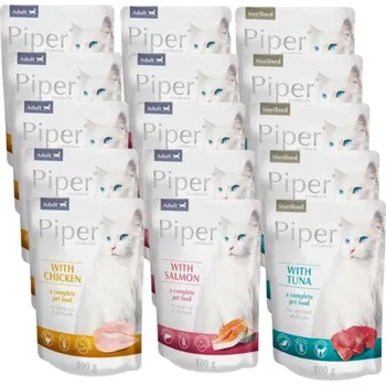 Krmivo pro kočku DOLINA NOTECI Piper pro kočky Mix příchutí 15x100g (sáček)