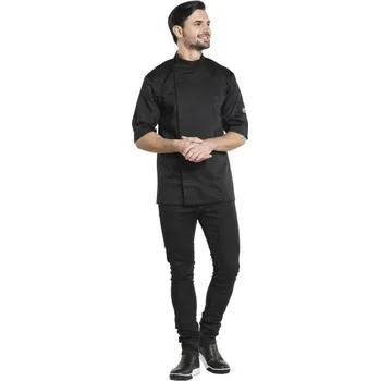 Gastro oděv Chaud Devant | Kuchařský rondon Bacio Black Short Sleeve - Black / 3XL / 3XL / černá