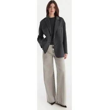 Dámský kabát ViCOLO Vlněný kabát TF0005 Šedá Regular Fit S