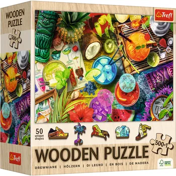 Trefl Dřevěné puzzle 501 - Barevné koktejly