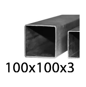 Stavební profil Jeklový profil 100x100x3, černý 1 m (JOKL-100x100x3-1)