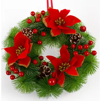 Vánoční dekorace Sherin Adventní věnec 300 CHRISTMAS / Červená