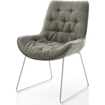 Jídelní židle DELIFE Jídelní židle Taimi-Flex bouclé měkký tmavě béžová tenká podnož nerezová ocel