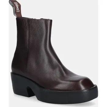 Dámské kozačky Kožené kotníkové boty Camper Billie dámské, vínová barva, na podpatku, K400754-007 K400754.007 83X, EUR 37