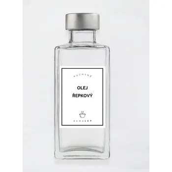 Speciální papír Samolepka na láhev OLEJ ŘEPKOVÝ – bílá, 6 x 8 cm, tučné písmo