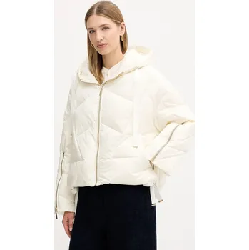 Péřová bunda Twinset béžová barva, zimní, oversize, 252TT2060 01X, vel. 38