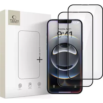 Tvrzené sklo Tech-Protect Glass Fit+ 2-Pack iPhone 16e / 14 / 13 Pro / 13