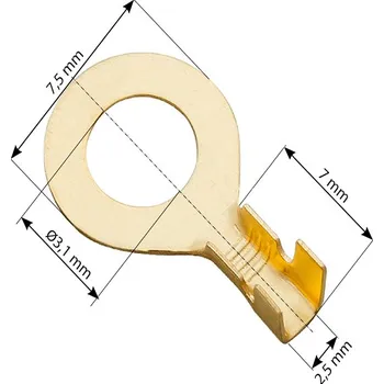 Elektrický konektor Kroužkový konektor neizolovaný 3,1mm 7,5mm