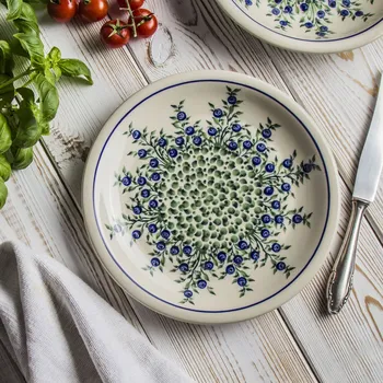 Talíř Bolesławiec mělký jídelní talíř 24 cm - dec. 1208