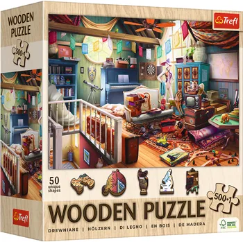 Trefl Dřevěné puzzle 501 - Poklady na půdě