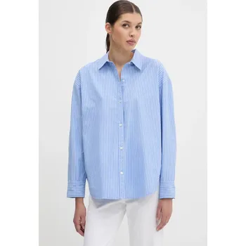 Dámská košile Bavlněná košile Abercrombie & Fitch dámská, modrá barva, relaxed, s klasickým límcem, KI140-5150 KI140.5150.217 55X, vel. M