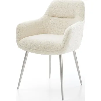 Jídelní židle DELIFE Jídelní židle Pejo-Flex plyšový manšestr béžová 4 nohy zúžené nerezová ocel taštičkové pružiny