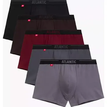 Boxerky 5-PACK Pánské boxerky Atlantic Atlantic černá | šedá | hnědá | tmavě červená | vícebarevná 3454591