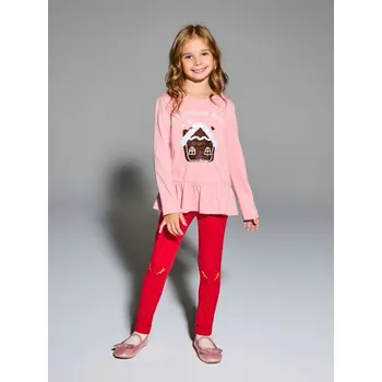 Dětská móda Sinsay - Halenka s flitrovým perníkovým domkem a volánkem - růžová - 685DY-39X - 685DY-39X-128