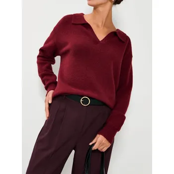 Dámský svetr Sinsay - Svetr s límečkem - burgundy - 979HK-53X - 979HK-53X-M