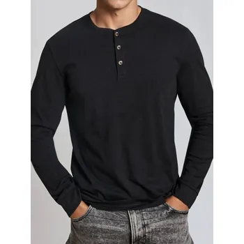 Pánské tričko Sinsay - Tričko s dlouhými rukávy - černá - 653EY-99X - 653EY-99X-M