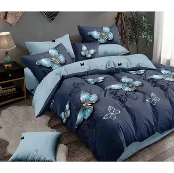 Povlečení TOTÁLNÍ MASAKR CEN ! OBOUSTRANNÉ BAVLNĚNÉ POVLEČENÍ s 3D efektem na 2 postele BUTTERFLIES BLUE + PROSTĚRADLO ZDARMA !