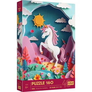 Puzzle Trefl Puzzle 160 Výroční - Paper Art: Jednorožec