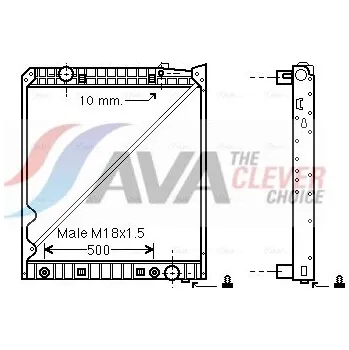 Chladič motoru Chladič, chlazení motoru AVA 10033034