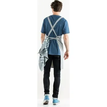 Kuchyňská zástěra Chaud Devant | Kuchářská zástěra s náprsenkou Cross Stone - Grey / W70 - L85 cm / W70 - L85 cm / šedá