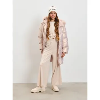 Sinsay - Velurové kalhoty wide leg - béžová - 636FV-80X - 636FV-80X-164