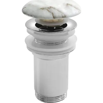 Sifon Sapho umyvadlová výpust 5/4 click-clack keramická zátka 10-50 mm bianco carrara bílá AR900BC