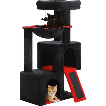 KOČIČÍ STROM - stabilní, 4 patrový (104 cm) Barva: černá (AMT0282BK)