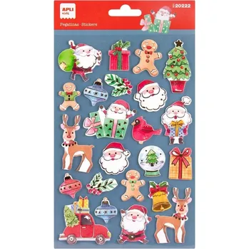 Samolepící dekorace APLI vánoční samolepky - plastické, mix motivů