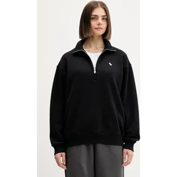 Dámská mikina Mikina Abercrombie & Fitch dámská, černá barva, hladká, KI152-5418-900 KI152.5418.900 99X, vel. XS