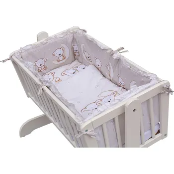 Dětsný nábytek Scarlett Dětská kolébka bílá - 90x41cm s kompletní výbavou Toro Barva soupravy: Toro béžová