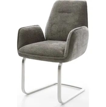 Jídelní židle DELIFE Jídelní židle Zoa-Flex bouclé Měkký tmavě béžová jídelní židle plochý nerezová ocel taštičkové pružiny