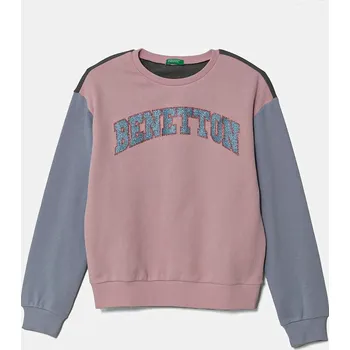 Chlapecká mikina Dětská bavlněná mikina United Colors of Benetton 3J68C10MX.G.Seasonal růžová 03X, vel. 122