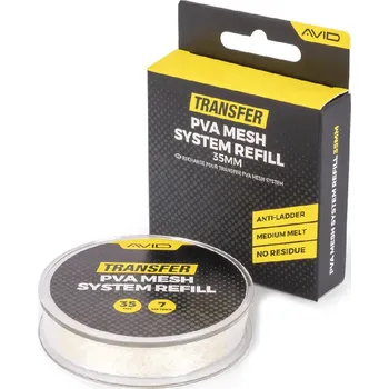 PVA Avid Carp Náhradní PVA Punčocha Transfer PVA Mesh System Refill 7m Délka: 7m, Průměr: 35mm