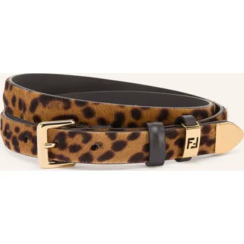 Opasek Fendi Dámský Kožený Opasek Forever Fendi, koňaková / tmavě...