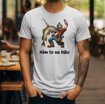 Pánské tričko Rybářské tričko Mám to na Háku Barva trička pánská: Bílá, Velikost trička: S