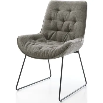 Jídelní židle DELIFE Jídelní židle Taimi-Flex bouclé měkký tmavě béžová tenká podnož černá