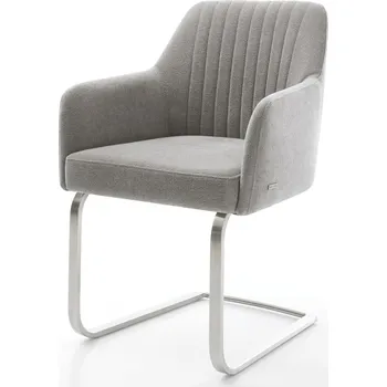 Jídelní židle DELIFE Jídelní židle Greg-Flex strukturovaná látka Měkký šedá jídelní židle plochá nerezová ocel taštičkové pružiny