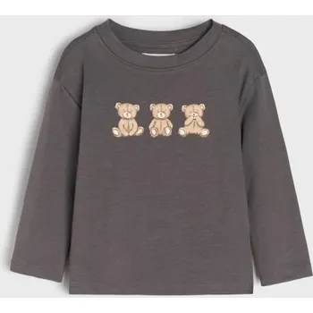 Sinsay - Tričko s&nbsp;dlouhými rukávy - šedá - 119FX-85X - 119FX-85X-80