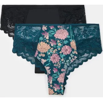 Oblečení a móda Sinsay - Brazilské kalhotky s vysokým pasem – balení 2 ks - vícebarevná - 978GT-MLC - 978GT-MLC-XS