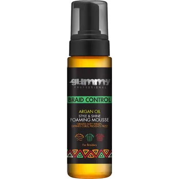 Stylingový přípravek Gummy Braid Control Foaming Mousse - fixační pěna s arganovým olejem pro braid účesy ale také vlnité až kudrnaté vlasy, 200 ml