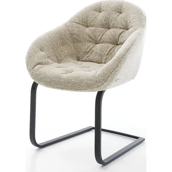 Jídelní židle DELIFE Jídelní židle Gaio-Flex látka Měkký béžová jídelní židle plochá černá