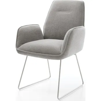 Jídelní židle DELIFE Jídelní židle Zoa-Flex strukturovaná látka Měkký šedá tenká podnož nerezová ocel taštičkové pružiny
