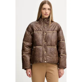 Bunda Guess GIPSY hnědá barva, zimní, oversize, W5BLAE W0450 W5BLAE.W0450 88X, vel. XS