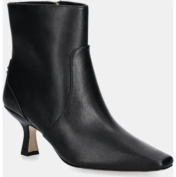 Dámské kozačky Kožené kotníkové boty Coach Sculpted C Kitten Heel Leather Bootie dámské, černá barva, na podpatku, CBP25, 40, 99X